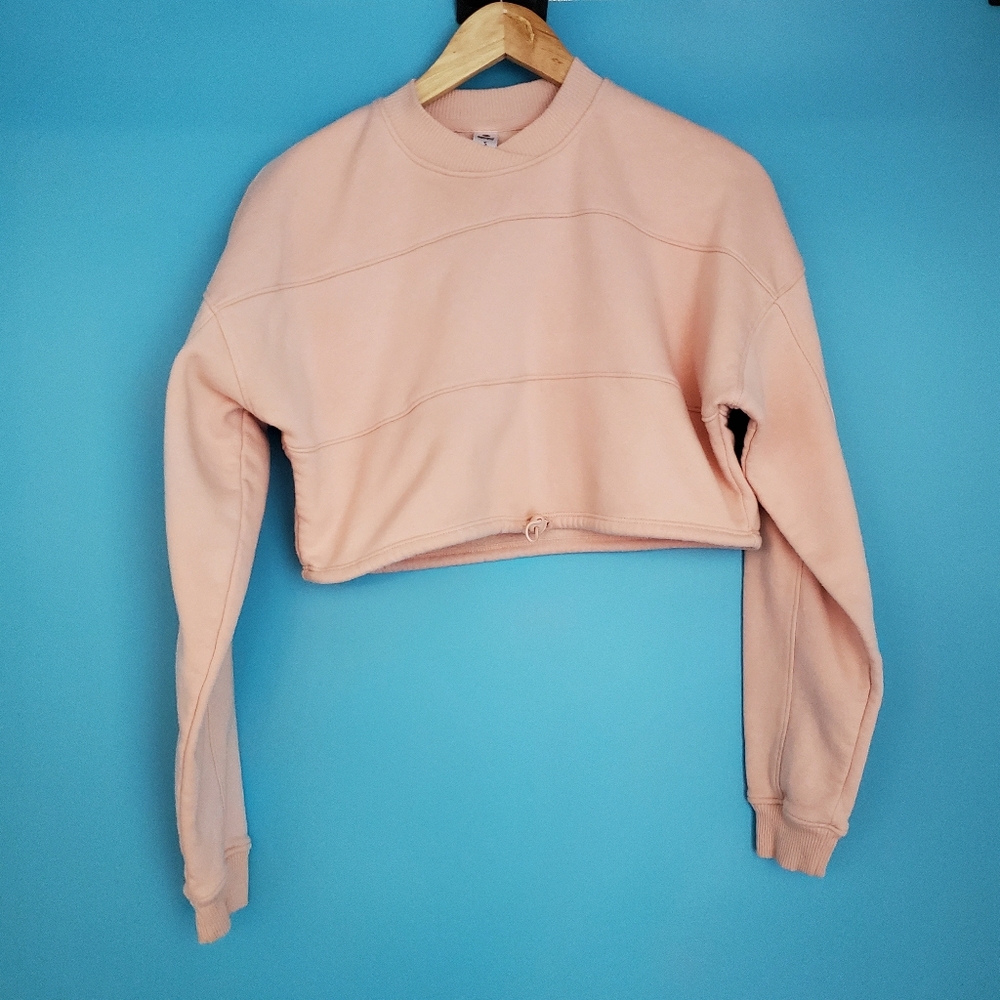 90 Degree By Reflex Sweatshirt Size Small Light Pink Cropped